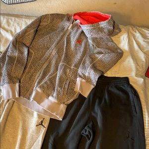 NIke air Jordan zip up hoodie and 2 sweatpants